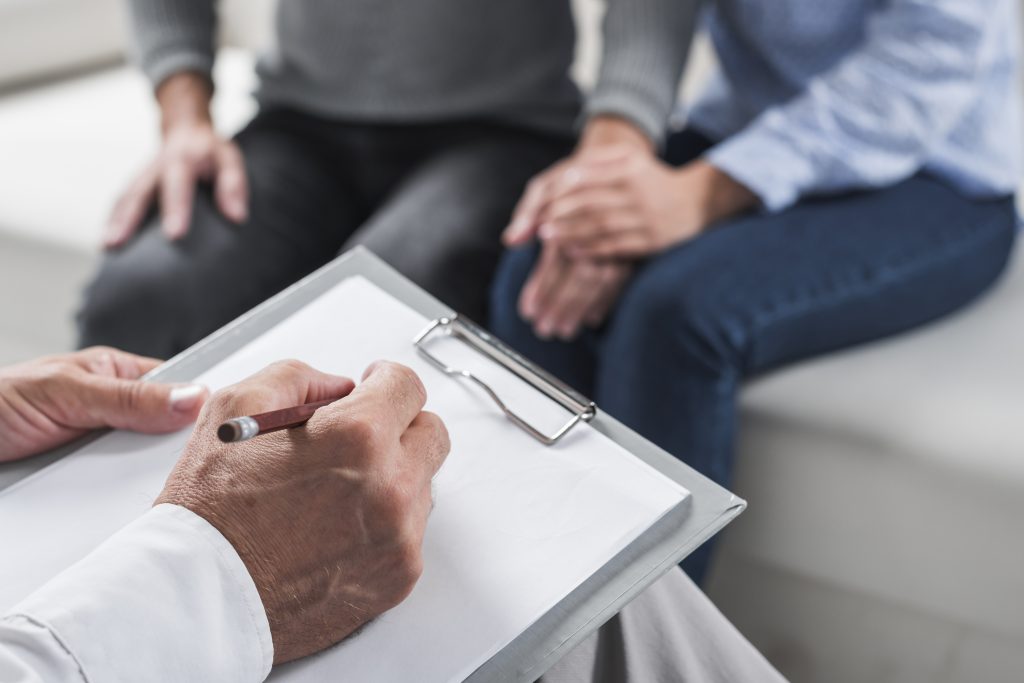 Asian couple seeking counselling